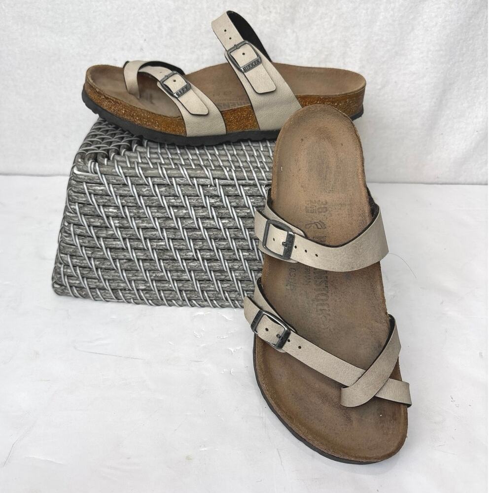 Birkenstock 38 Mayari Mocha Birkibuc Women's Regular Toe Loop Sandals W-7 M-5